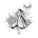 dressmaker with sewing kit tattoo design idea
