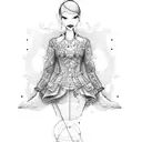 dressmaker with sewing kit tattoo design idea