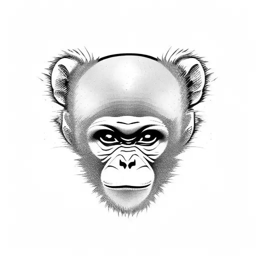 baby monkey swinging tattoo design idea