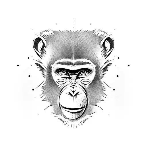 monkey banjo tattoo design idea