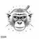 monkey banjo tattoo design idea