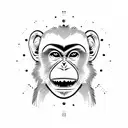 monkey holding banjo tattoo design idea