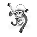 monkey running with a banjo tattoo design idea