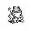 frog playing a banjo tattoo design idea