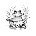 frog playing a banjo tattoo design idea