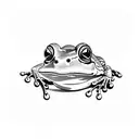 frog playing banjo tattoo design idea