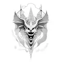 dragon skeleton with lightning strikes  tattoo design idea