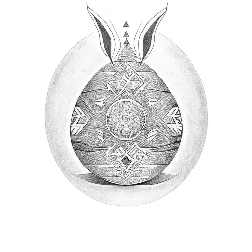 tribal easter egg tattoo design idea