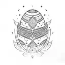 tribal easter egg tattoo design idea
