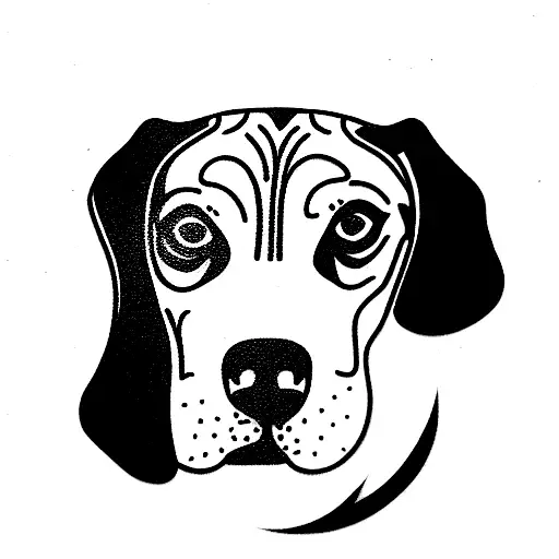 beagle in pines tattoo design idea