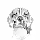beagle tattoo design idea