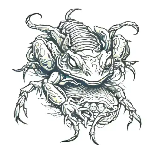 scorpion stings a frog tattoo design idea
