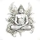 Half Buddha half devil tattoo design idea