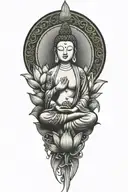 sexy female buddha sitting inside lotus flower tattoo design idea