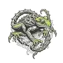 scorpion stings a frog tattoo design idea