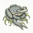 scorpion stings a frog tattoo design idea