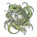 scorpion stings a frog tattoo design idea