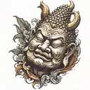 devil buddha tattoo design idea