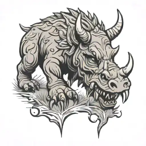 Hodag and Wisconsin outline tattoo design idea