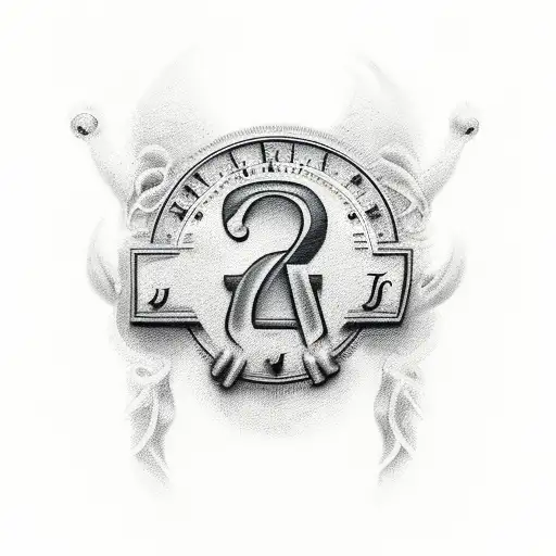 Alphabet J and S with Thumb print  tattoo design idea