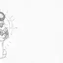 a man in a dark room with a flashlight tattoo design idea