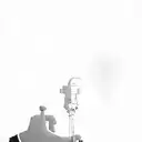 a man in a dark room with a flashlight tattoo design idea