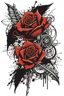 dagger through a rose tattoo tattoo design idea