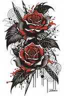 dagger through a rose tattoo tattoo design idea