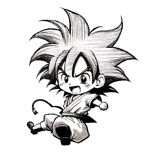 Kid goku tattoo design idea