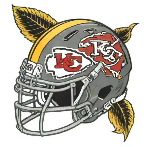 combine Kansas City chiefs football helmet with the Iowa Hawkeye football helmet   tattoo design idea