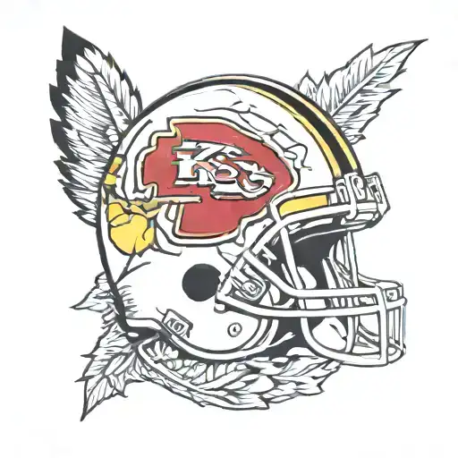 Iowa Hawkeye combination with Kansas City chiefs helmet tattoo design idea