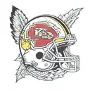Iowa Hawkeye combination with Kansas City chiefs helmet tattoo design idea