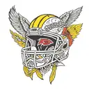 Iowa Hawkeye combination with Kansas City chiefs helmet tattoo design idea