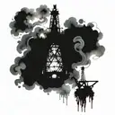 oil rig flare pyrotechnic tattoo design idea
