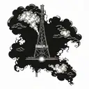 oil rig flare pyrotechnic tattoo design idea
