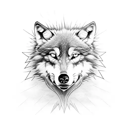 wolf sunflower intials "KB" tattoo design idea