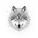 wolf sunflower intials "KB" tattoo design idea
