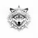 wolf sunflower intials "KB" tattoo design idea