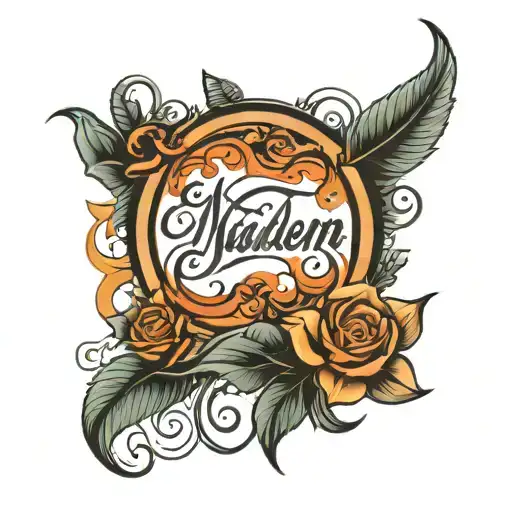 nadeem in cursive in upper back tattoo tattoo design idea