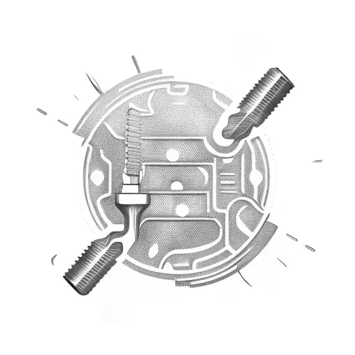 Onshore drill bits maker logo with a futuristic Tomorrowland twist tattoo design idea