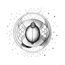 A pdg playing handball in a surrealistic setting tattoo design idea
