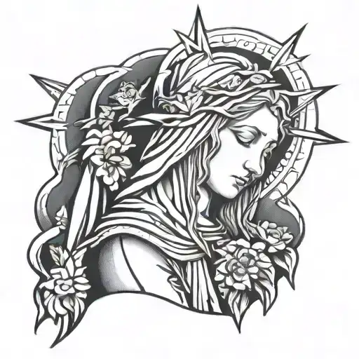 our lady of sorrows tattoo design idea