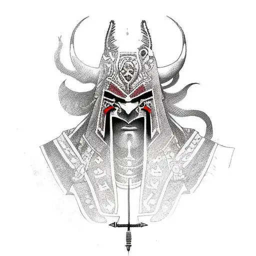 Oni mask on assassin's creed 2 persona tattoo design idea