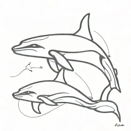 combain l ion and orca tattoo design idea