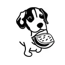 beagle dog eating watermelon tattoo design idea