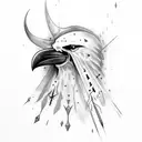 dagger with crows head hilt tattoo design idea