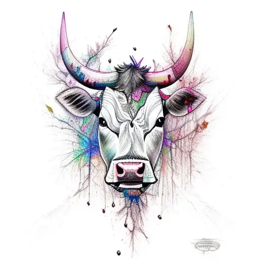 Cow, Carne Griffiths tattoo design idea