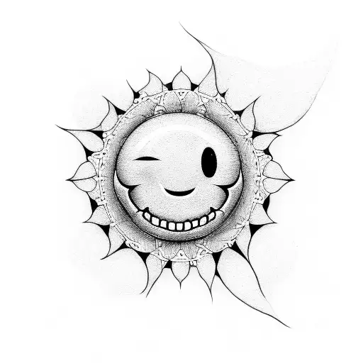 horor smiley face  tattoo design idea