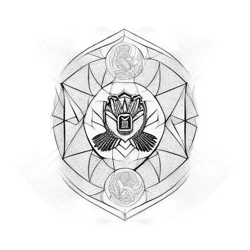 mandela with wake forest logo and eagle and hattori hanzo symbol tattoo design idea