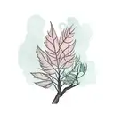 willow tree branch and leafs green tattoo design idea